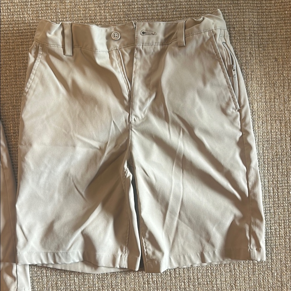 Lands' End Tan Flat Front Shorts